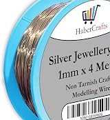 Habercrafts 0.4mm Silver Jewellery Wire 20 Meters 26 Gauge Brass Core view 2