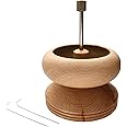 The Beadsmith Spin & String – Bead Stringing Wooden Spinning Wheel with 2 Needles, 4.4” High, 5.6” in Diameter, Quickly String Seed Beads for Jewelry