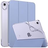 MoKo Case Fit New iPad Mini 6 2021 (6th Generation 8.3 inch), Soft TPU Translucent Frosted Back Cover Slim Smart Shell Stand 
