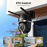 Codnida 5MP Outdoor WiFi Security Camera 2.4/5GHz PTZ 360° AI Tracking view 3