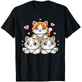 Cute Kawaii Cats Neko Funny Kitten Cat Lover Gift Women Girl T-Shirt
