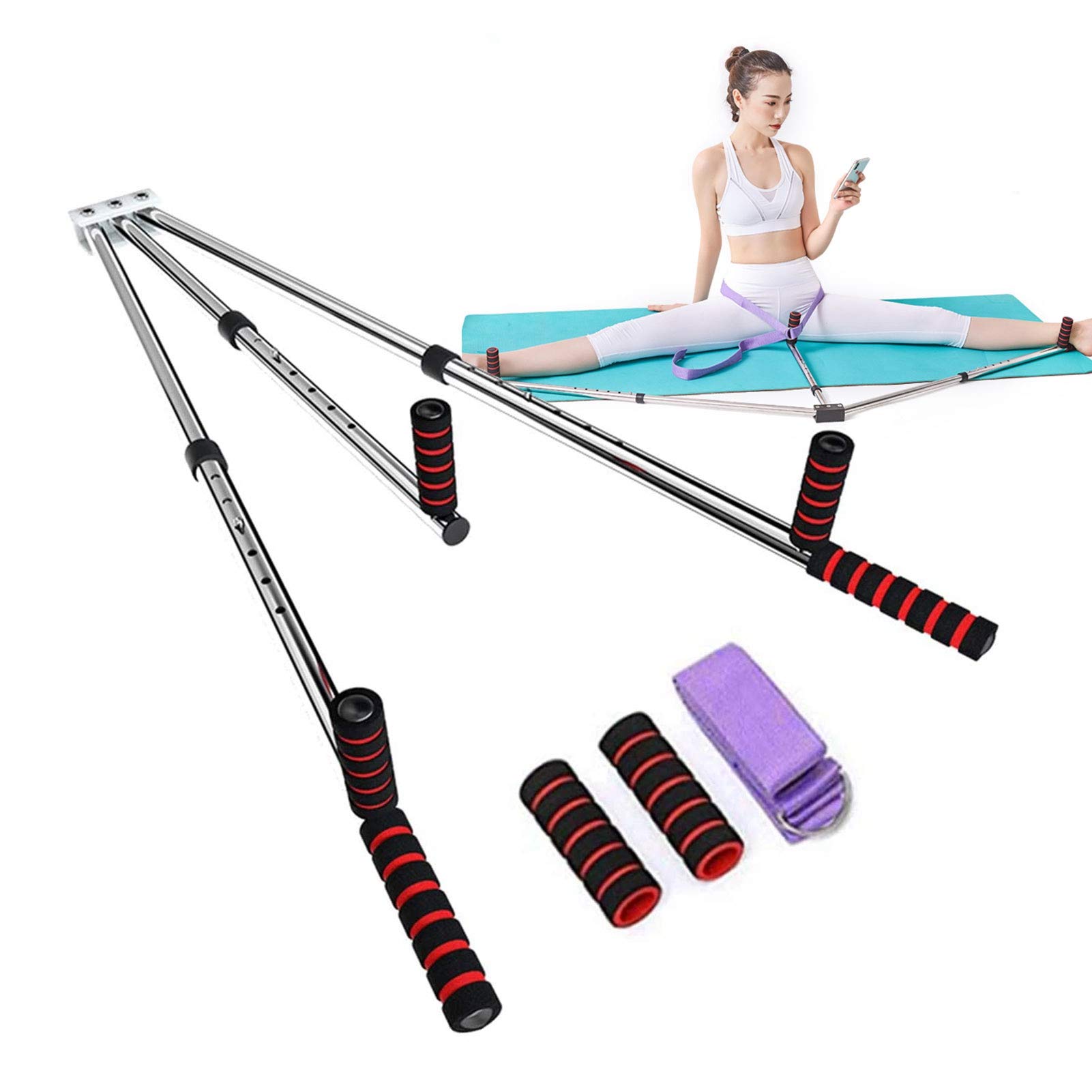 jiuzcare Leg Stretcher Leg Extension Machine Leg Spreader Martial Arts Spagate Machine Leg Stretcher Leg Spreader Spagate Trainer Durable Leg Separator Metal 3 Bars Leg Separator Mechanical