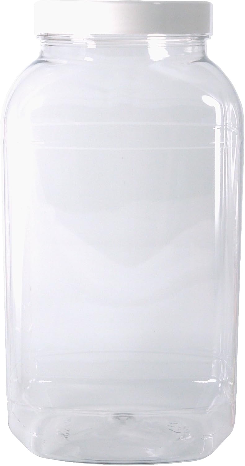 Britten & James Large empty plastic sweet shop style jar with white screw top lid 4430ML Food grade PET plastic
