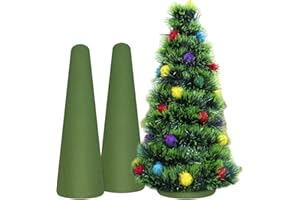 CCINEE Floral Foam Cone, 2 Packs 5.9×2.75 inch Wet Green Florist Flower Block Floral Arrangement Supplies for Craft Project and Christmas Party Decoration