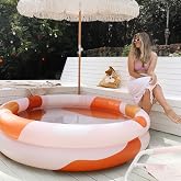Pool Buoy Round Inflatable Pool with Storage Bag - Premium Outdoor Swimming Pool for Kids, Toddlers, Infants and Adults - Garden and Backyard Pools for Family Summer Pool Party (Kinky Splash)