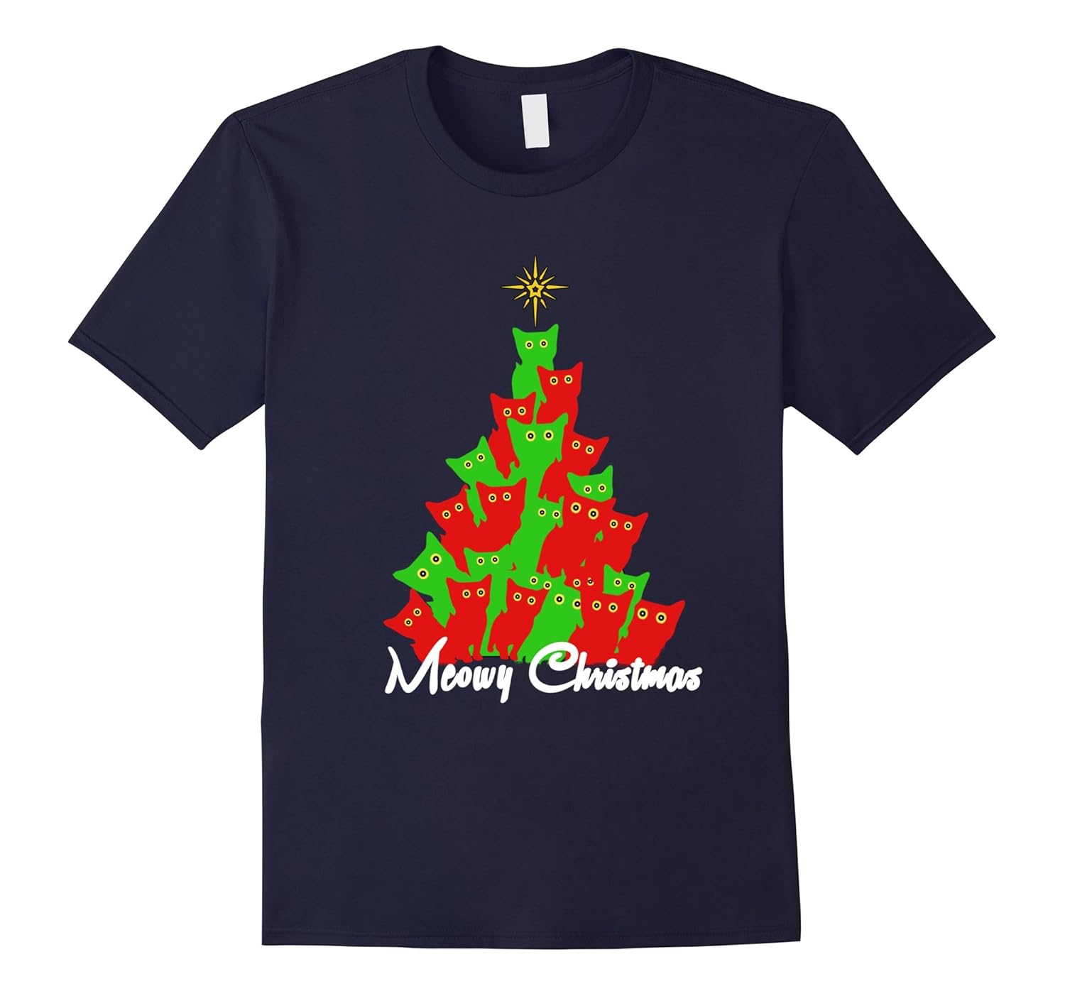 Cats & Kittens Christmas Merry Meowy T Shirt-Rose