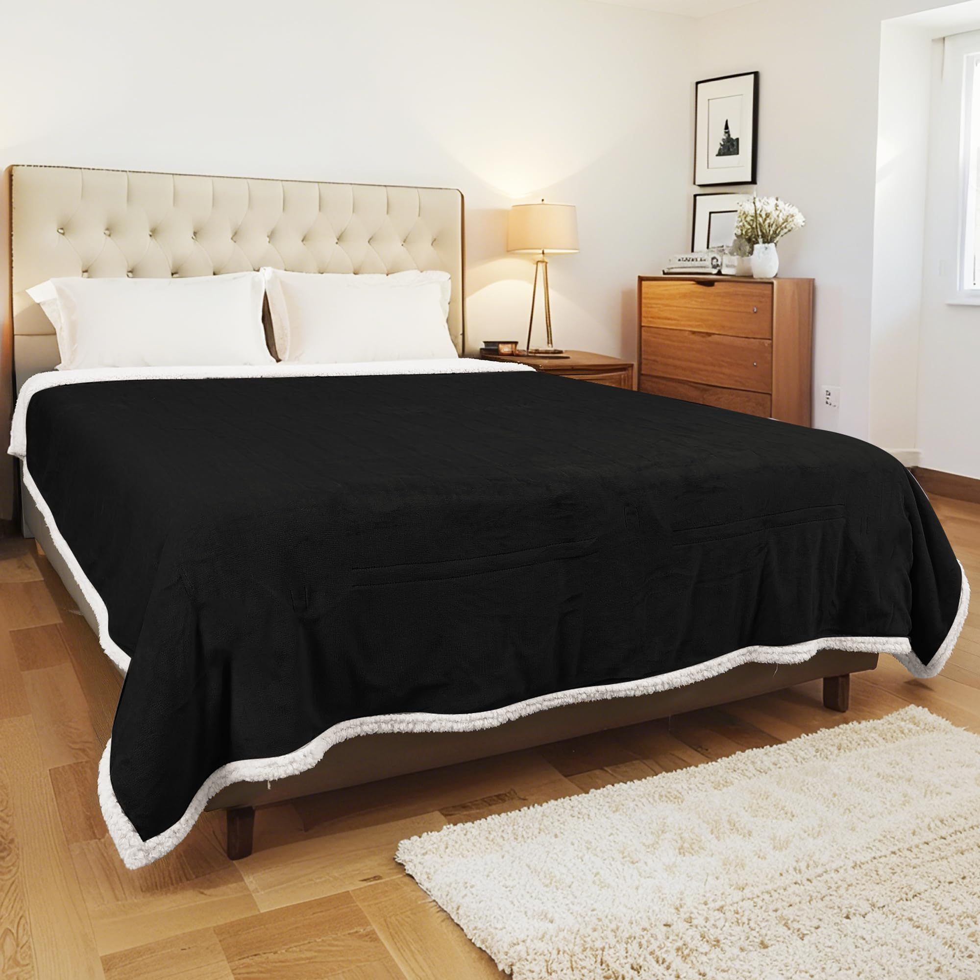 Photo 1 of YUSTAL Electric Heated Blanket Full Size 72x84 Inch - Super Soft Flannel Warm Blanket with 10 Heat Settings, 1-12H Auto Shut Off Timer, Machine Washable (Black)