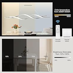 Jaycomey Modern Pendant Light, Dimmable LED