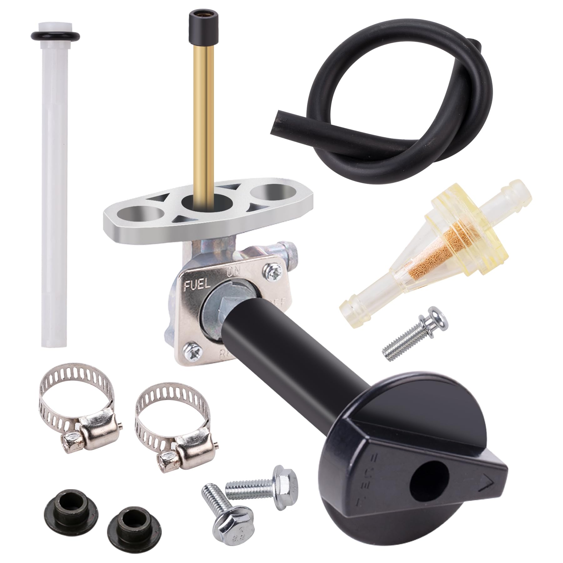 Photo 1 of Fuel Valve Petcock with Lever Screw Compatible with Honda Recon 250 TRX250 TE/TM Rancher 350 420 Foreman 400 Foreman 450 FourTrax Foreman Rubicon 500 TRX350 400 420 500 16950-HN7-003 16963-HM8-000ZA