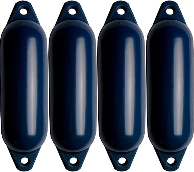 4 X MAJONI STAR 3 BOAT FENDERS. LENGTH 62CM (24”) X WIDTH 21CM (8