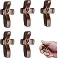 Cross My Heart, Encouragement Gift, Relieve Anxiety Comfort for Clutching, Clinging and Praying, Pocket Olive Wood Cross Religious Gift for Children and Adults (5 Pcs)