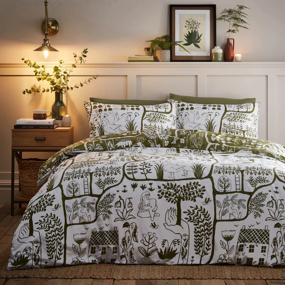 furn. Frida Duvet Cover Set - Super King - Moss