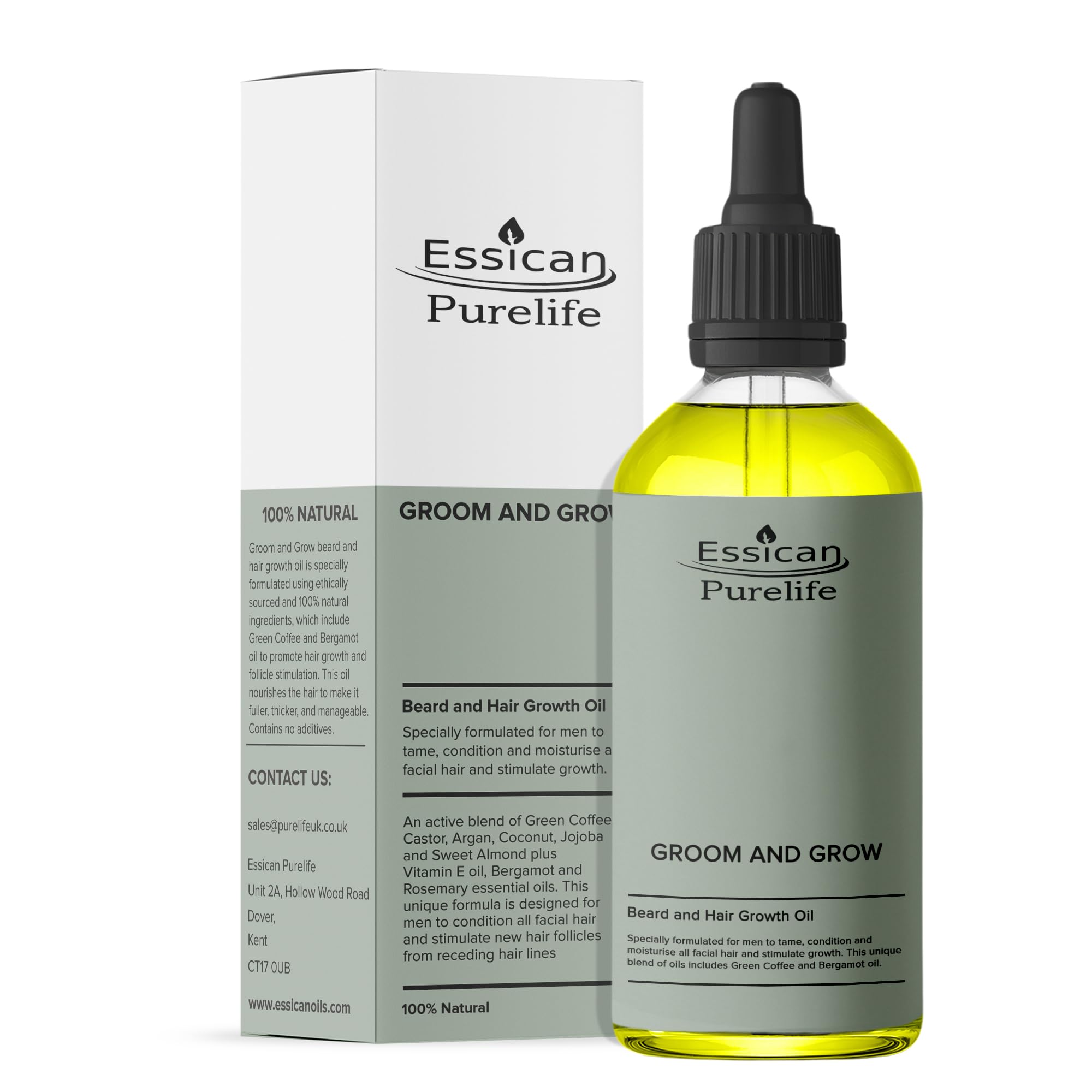 Premium Groom and Grow Beard Oil for Men - Beard Moisturiser - Beard Growth Oil, Hydrate, Softens & Strengthens Beards And Mustaches, Beard and Hair Growth Oil, Gifts for Men - 100ml