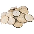 Mini Assorted Size Natural Color Tree Bark Wood Slices Round Log Discs for Arts & Crafts, Home Hanging Decorations, Event Orn