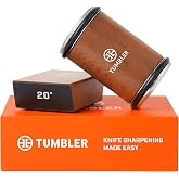 The Original Tumbler Rolling Knife Sharpener&trade; (Wood) | Rolling Knife Sharpener Tool for Kitchen Knives, Kit Offers 15 &amp; 20 Degree Sharpening (Wood)