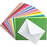 48 Pack Blank Folded Cards and Envelopes Colored Cards White Envelopes 5 x 7 Inch Colorful Greeting Cards 24 Assorted Colors Heavy Weight for Greeting,Invitation,Card Making