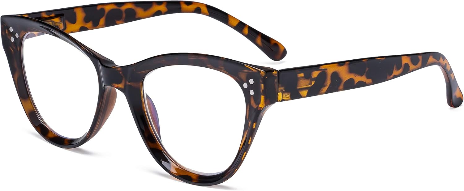 Eyekepper Large Cateye Design Reading Glasses Oversized Readers for Women Reading - Tortoise +4.00