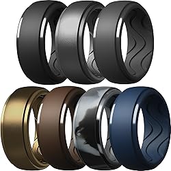 Egnaro Men's Silicone Rings 10mm Wide 2.5mm