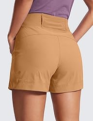 CRZ YOGA Women's Lightweight Mid Rise Hiking Shorts