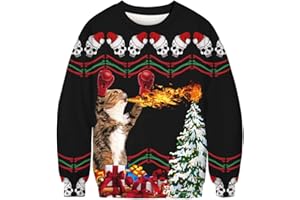 UreeUine Ugly Christmas Sweater Crewneck Pullover Holiday Party Sweatshirt