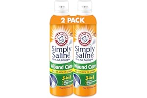 Arm & Hammer Simply Saline Wound Care 3-in-1, Antiseptic First Aid Spray with Aloe to Help Prevent Infection, Sting-Free Saline for Wound Irrigation and Cleaning, Soothe Wounds with Aloe, 7.4 oz, 2pk
