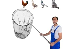 Smarkey Animal Catcher Net, Chicken Catching Net for Poultry Supplies, Extendable 72" Made of Stainless Steel Fishing net Catcher for Catching Small Duck, Geese, Bird, Bat, Chickens, cat, Poultry