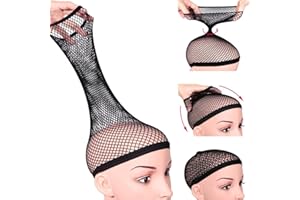 Dreamlover Braiding-Free Hair Net for Wigs, Black Mesh Wig Caps for Cosplay, 2 Pieces