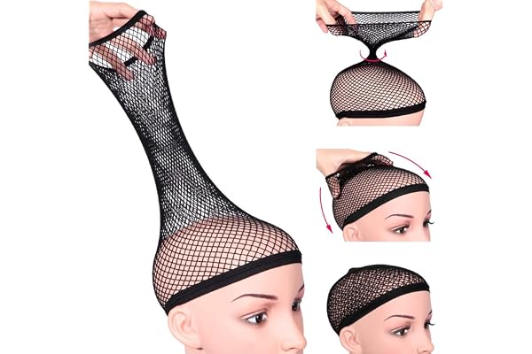 Dreamlover Braiding-Free Hair Net for Wigs, Black Mesh Wig Caps for Cosplay, 2 Pieces