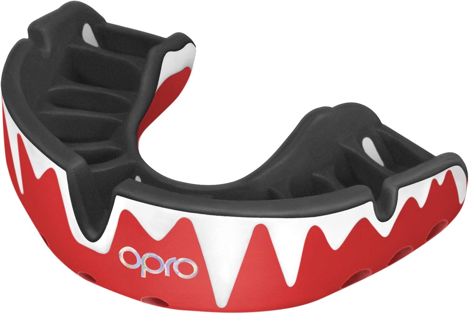 OPRO Platinum Level Mouthguard | Gum Shield for Rugby, Hockey, Boxing, and Other Contact Sports - 18 Month Dental Warranty (Black/Red/White) : Sports & Outdoors