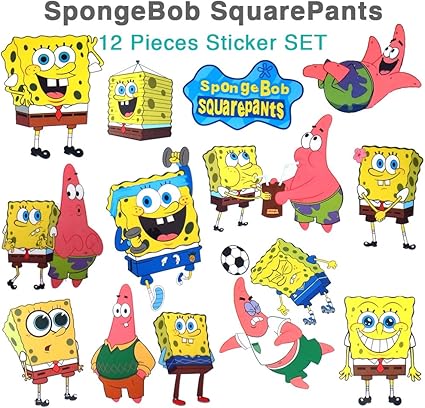 Amazon Co Jp Spongebob Squarepants スポンジボブ 12枚ステッカーセット 防水 シール 並行輸入品 ホーム キッチン
