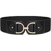 TRIWORKS Women Wide Elastic Waist Belt Fashion Stretchy Belt for Dresses