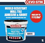 EVO-STIK White Wall Tile Adhesive Grout 1L Mould Resistant Waterproof Ready to view 2
