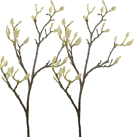 Amazon Rinlong 造花 玉蘭の枝 ト アートフラワー 手作りブーケ フラワーアレンジ 枯れない花 インテリア飾り 本物そっくり 母の日 ギフト人工観葉植物 写真小道具 2枝 造花 オンライン通販