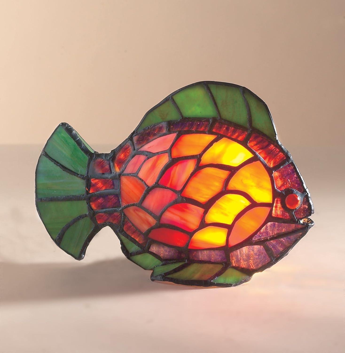 AT4 Novelty Tiffany Fish Table Lamp Amazon.co.uk Lighting