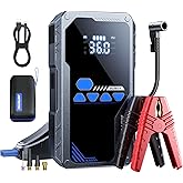 AUTOONE 8000A Jump Starter with Air Compressor (All Gas/12L Diesel), 150PSI Car Jumper Starter Portable, Jump Box Tire Inflator with LED Flashlight, LCD Display, Storage Case