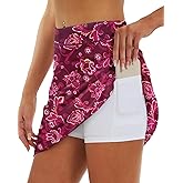 Stelle Women's Athletic Skorts 17" Golf Skirts Inner Shorts Tennis Skort with 2 Pockets Running Sports Pickleball Skirt