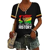 Black History Month Shirts for Women African American Culture Graphic T Shirt Short Sleeve Casual Tops