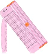 Firbon A4 Paper Cutter 12 Inch Titanium Guillotine Pink with Adjustable Guide