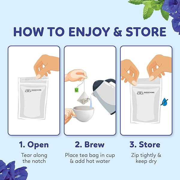 INDOCHINE BLENDS TEA BAGS | SUGAR-FREE, CAFFEINE-FREE HERBAL TEA | DOUBLE CHAMBER, INDIVIDUALLY WRAPPED BAGS | RICH IN NATURAL GOODNESS AND FLAVOR (50 TEA BAGS (PACK OF 1), COOLING (OOLONG, ARTICHOKE, BUTTERFLY PEA & PEPPERMINT TEA))