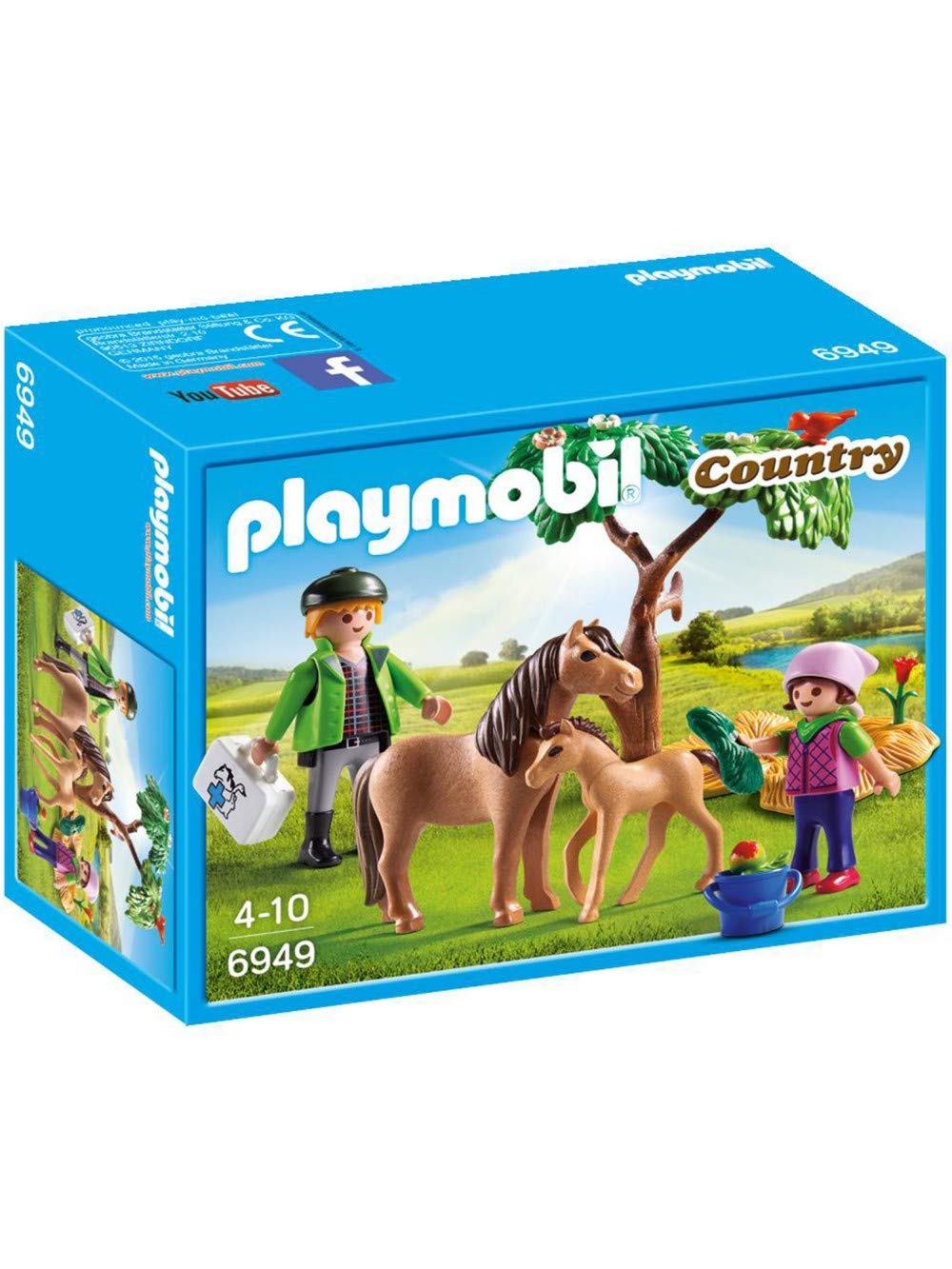 Playmobil 6949 Country Vet with Pony and Foal, Fun Imaginative Role-Play, PlaySets Suitable for Children Ages 4+