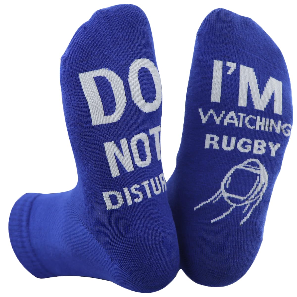 Himozoo 'Do Not Disturb I'm Watching Rugby' Socks Novelty Funny Socks for Men Women Rugby Lovers Gifts, Cotton Mid Calf Sock Size 9-12