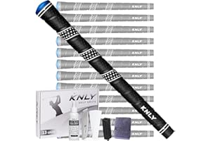 KNLY Wrap Golf Grips Set of 13- Triangular Concave Texture Control Technology, All-Weather Performance Rubber Golf Club Grips, Standard/Midsize,13 Grips with 15 Tapes and 13 Grips with All Repair Kits for Choice