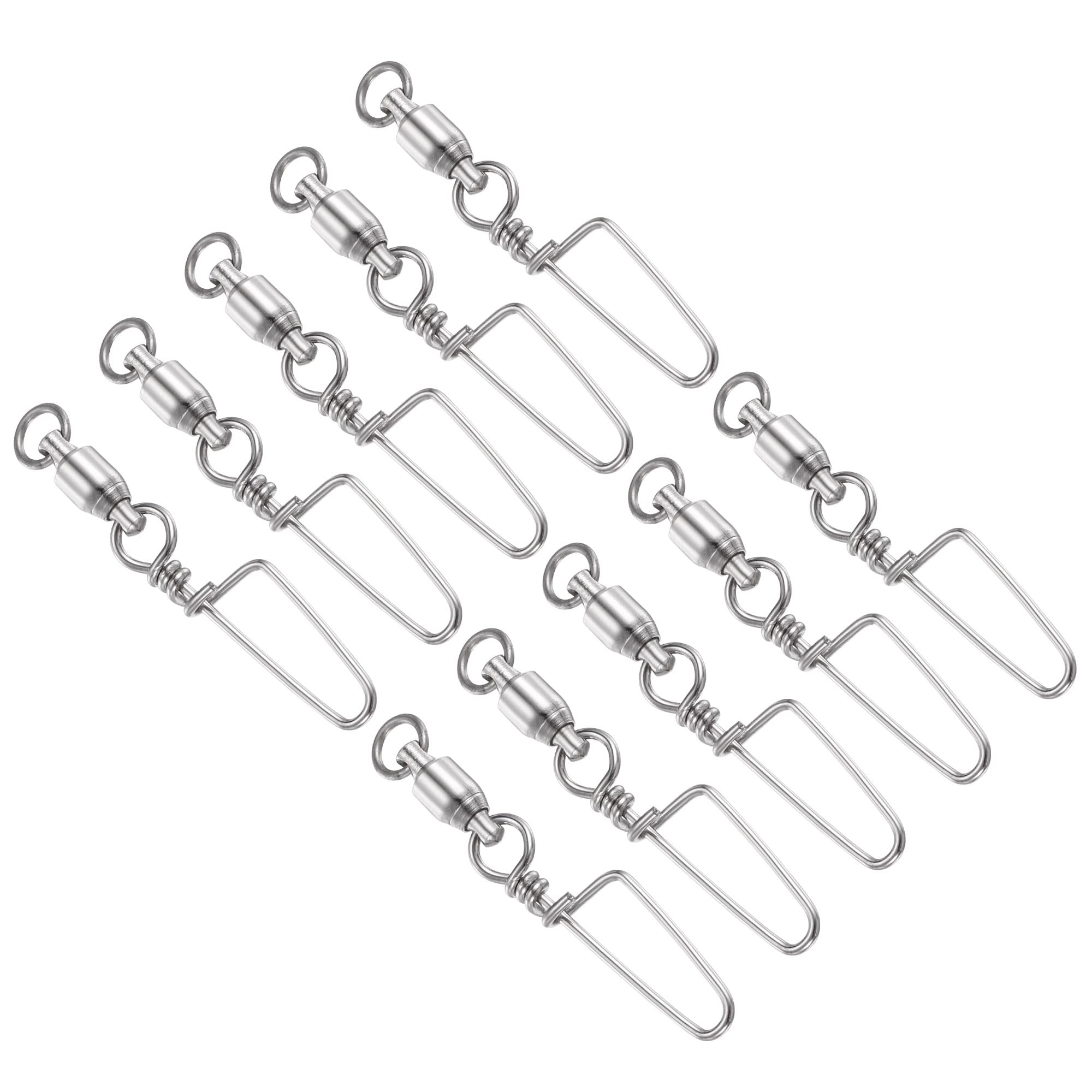 PATIKIL Fishing Snap Swivels, 40Pcs 72LBS Stainless Steel Ball Bearing Tackle for Saltwater Freshwater Fishing