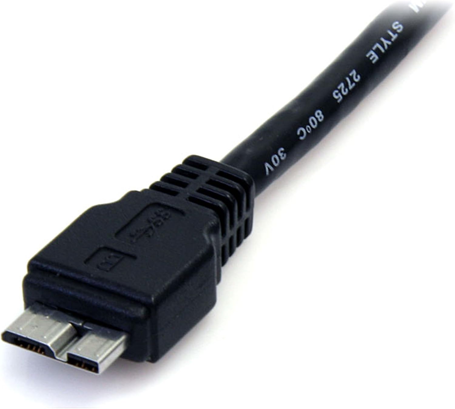 StarTech.com 0.5m (1.5ft) Black SuperSpeed USB 3.0 Cable A to Micro B, USB 3.0 Micro B Cable, 1x USB 3 A (M) - Image 3