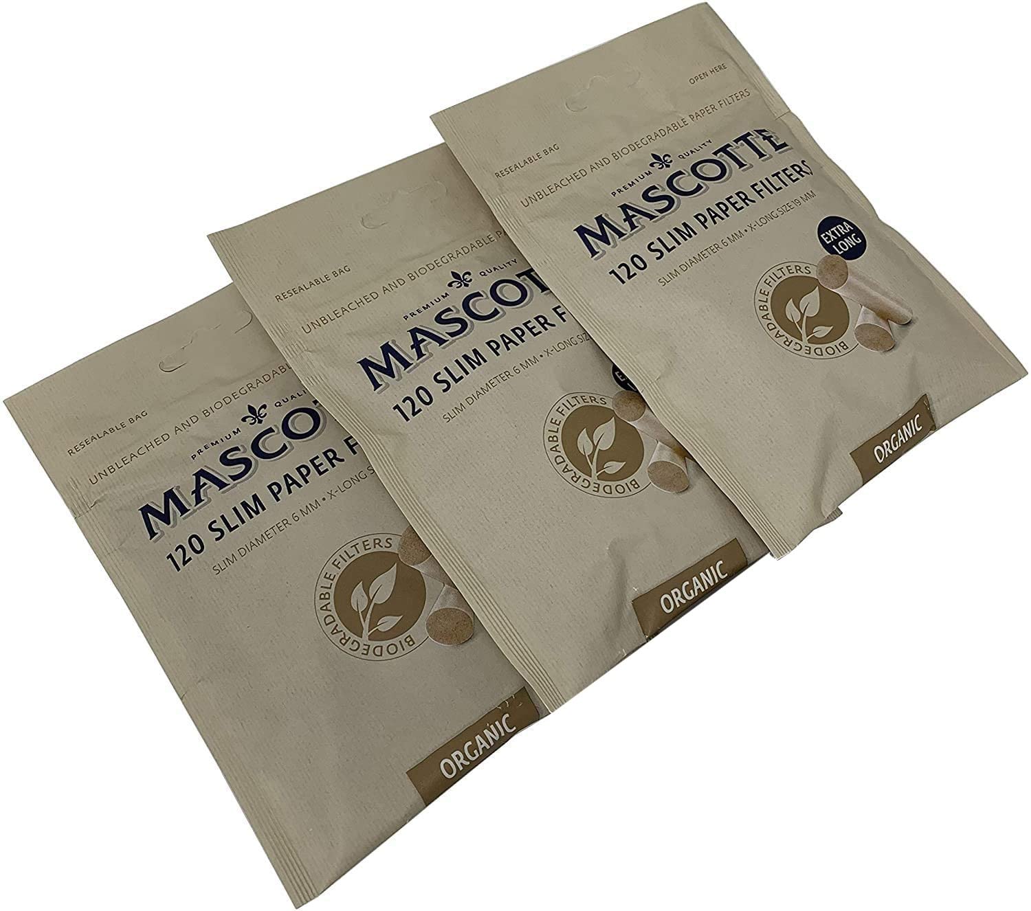 Mascotte Organic Biodegradable 6mm Slim X-Long Potable Water Filter - 360