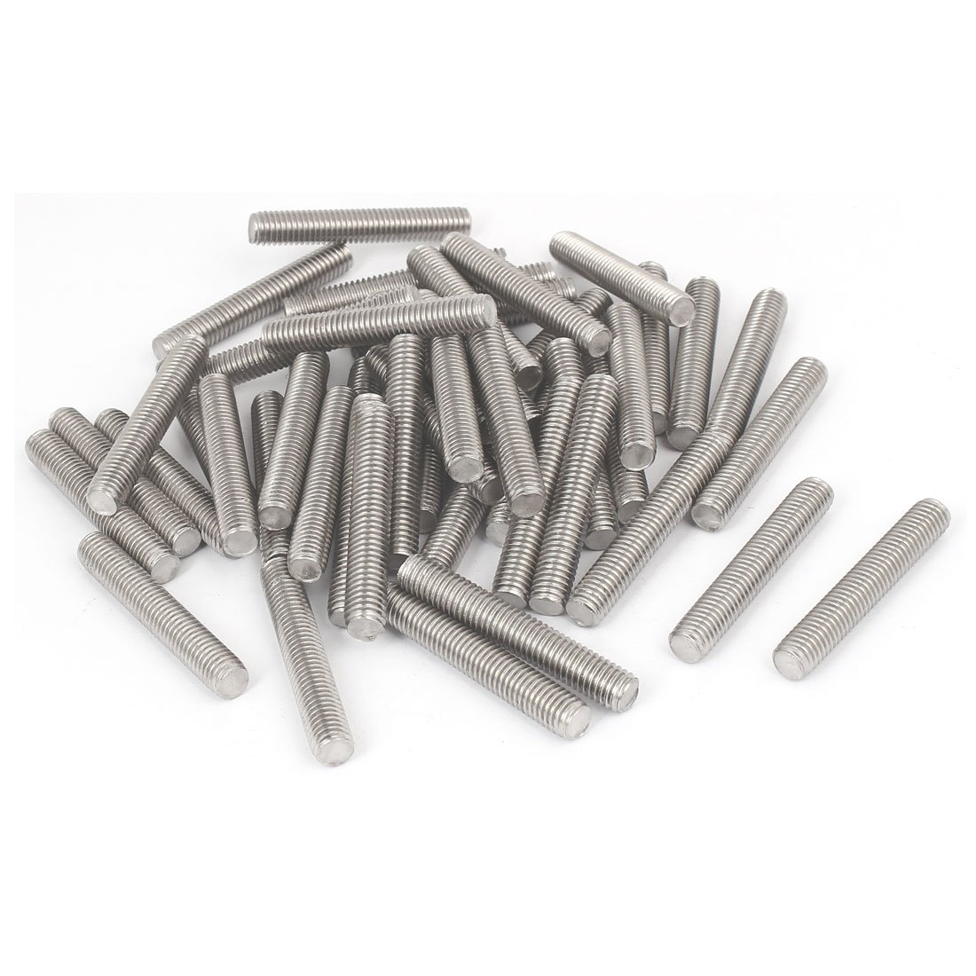 Sourcingmap M8 x 50mm 304 Stainless Steel Fully Threaded Rods Bar Studs Fasteners 50 Pcs