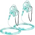 ANSNF 2 Pack Oxygen Mask for Face Adult with 6.6' Tube & Adjustable Elastic Strap - Size M - NO Cup