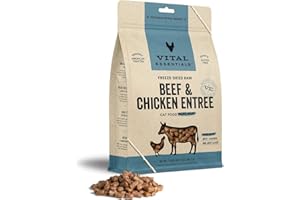Vital Essentials Freeze Dried Raw Cat Food, Beef & Chicken Mini Nibs Entree, 12 oz