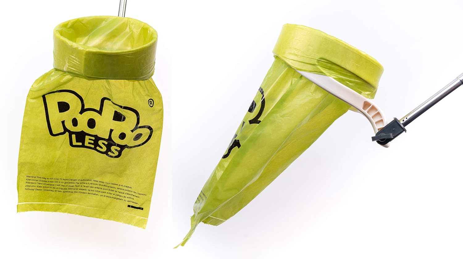 Dog feces scoop Pooper Scooper with telescopic rod and bag to hold the