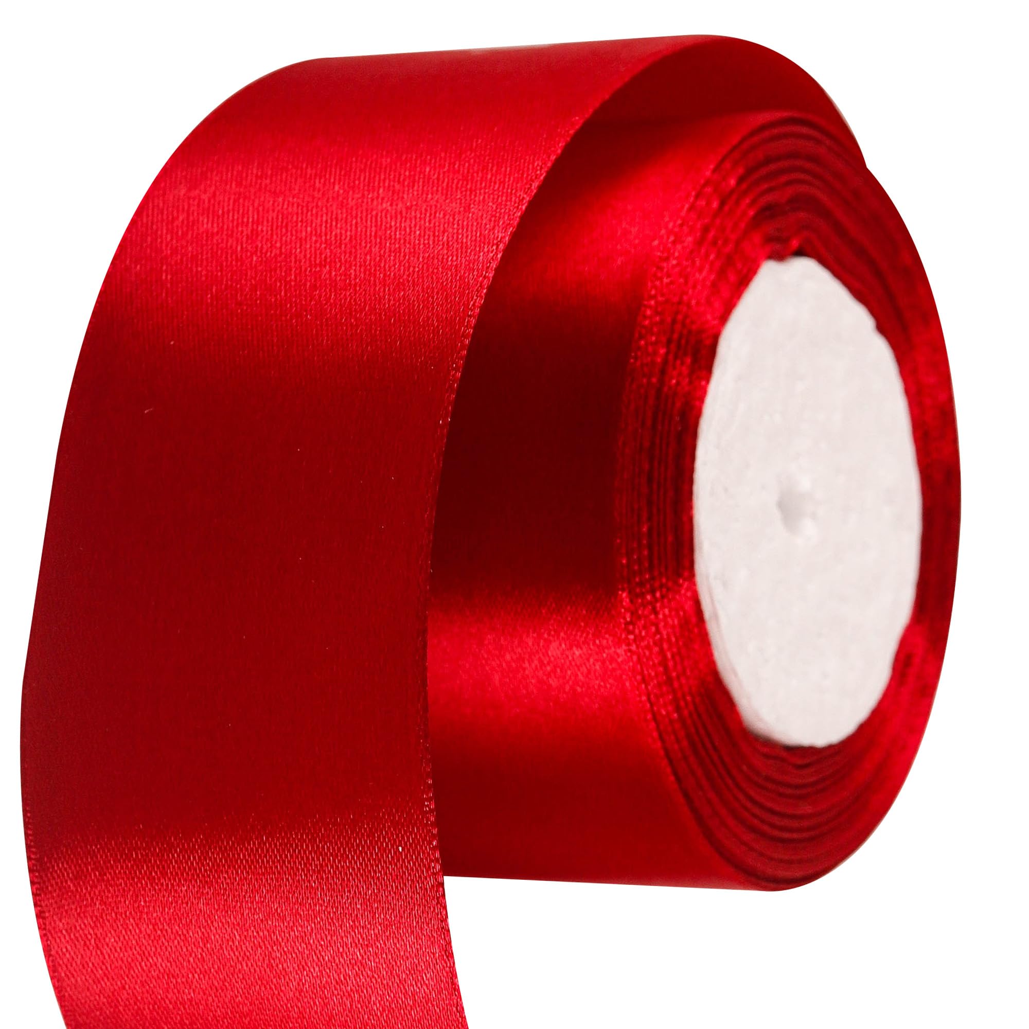 40mm Wide Dark Red Ribbon Thick Red Christmas Ribbon for Gift Wrapping 22m, 1.5 inch Thick Burgundy Satin Ribbon for Christmas Tree Cake Xmas Gift Wrapping Bow Bouquet Crafts Decorations — image 1